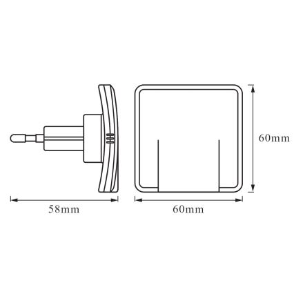 Ledvance - LED Noční světlo se senzorem LUNETTA LED/0,3W/230V 3000K