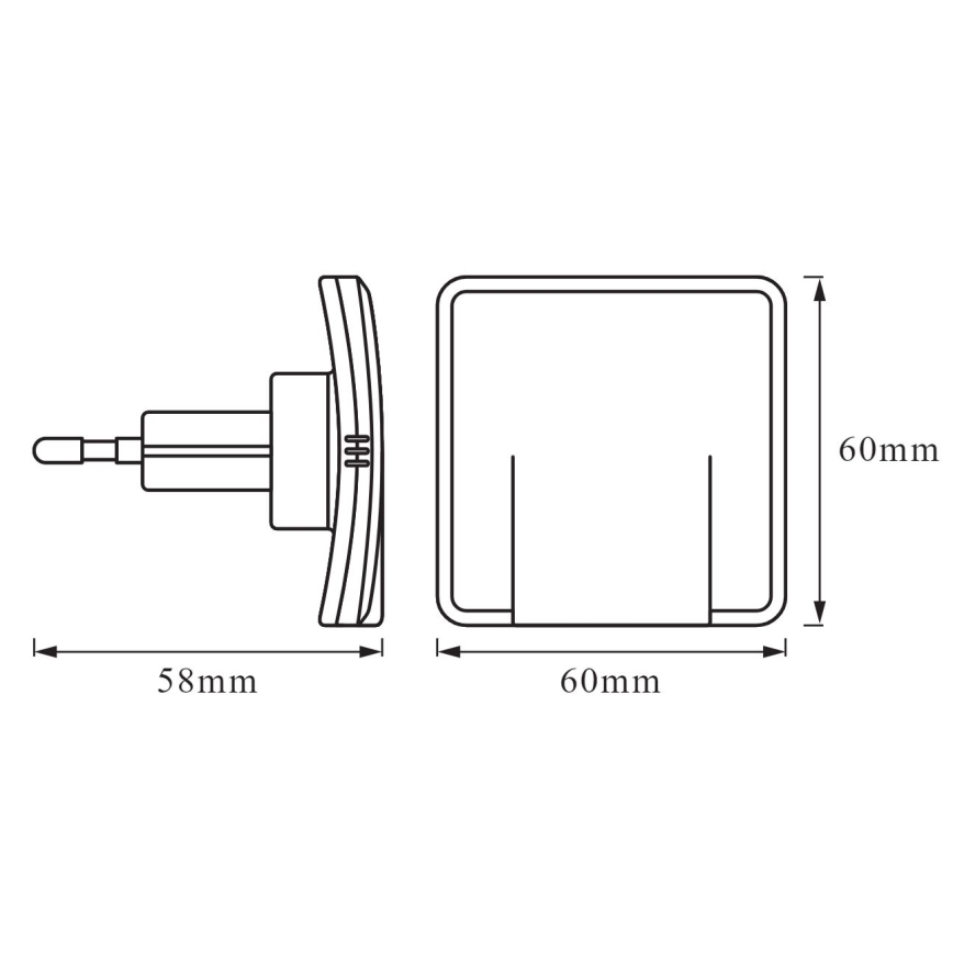 Ledvance - LED Noční světlo se senzorem LUNETTA LED/0,3W/230V 3000K