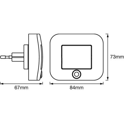 Ledvance - LED Noční světlo se senzorem LUNETTA LED/0,7W/230V 3000K