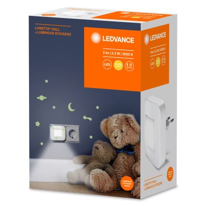 Ledvance - LED Noční světlo se senzorem soumraku LUNETTA LED/0,2W/230V