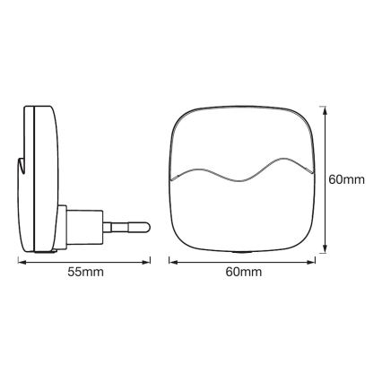 Ledvance - LED Noční svítidlo do zásuvky se senzorem LUNETTA LED/0,5W/230V 3000K