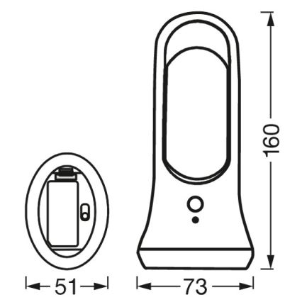 Ledvance - LED Orientační svítidlo se senzorem MOBILE LED/0,7W/4xAAA