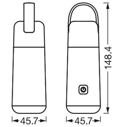 Ledvance - LED Power bank s funkcí svítilny MOBILE LED/0,5W/5V 1800mAh 2xUSB