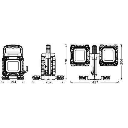 Ledvance - LED Pracovní svítidlo WORKLIGHT FLEX 2xLED/30W/230V IP65