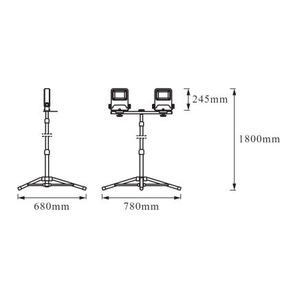 Ledvance - LED Reflektor s držákem TRIPOD 2xLED/50W/230V IP65