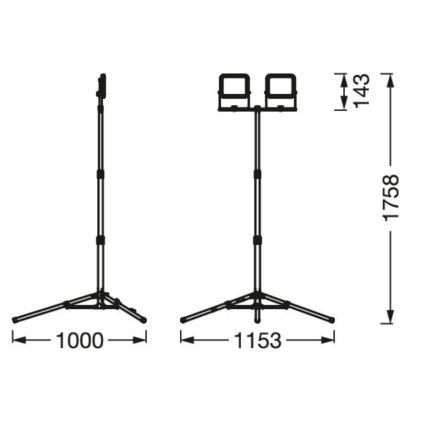 Ledvance - LED Venkovní reflektor s držákem WORKLIGHT TRIPOD 2xLED/10W/230V 6500K IP65