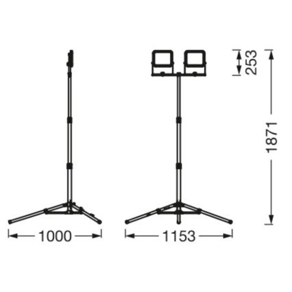 Ledvance - LED Venkovní reflektor s držákem WORKLIGHT TRIPOD 2xLED/30W/230V 6500K IP65