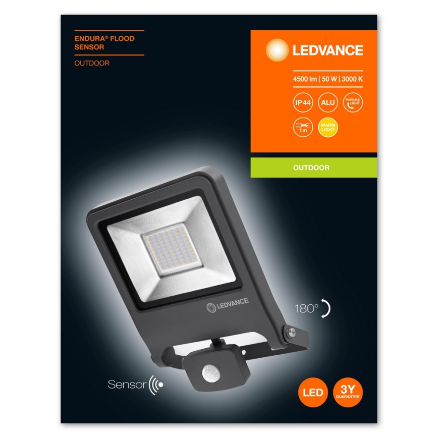 Ledvance - LED Reflektor se senzorem ENDURA LED/50W/230V IP44