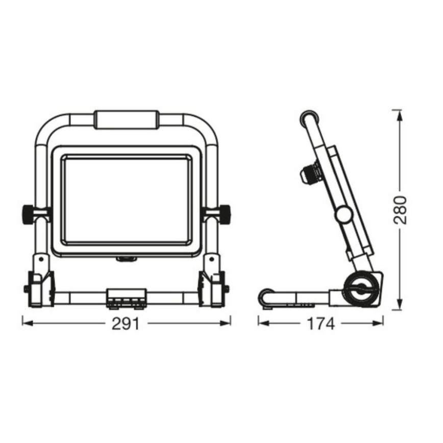 Ledvance - LED Venkovní reflektor WORKLIGHT R-STAND LED/50W/230V 6500K IP65