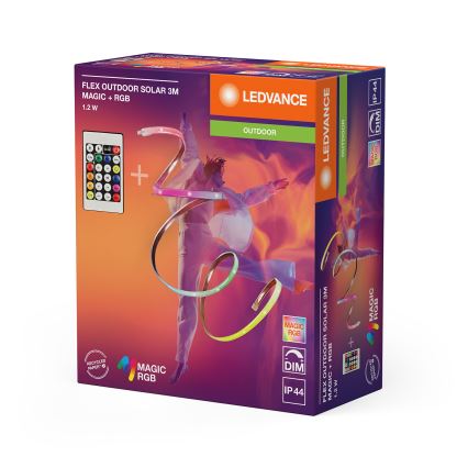Ledvance - LED RGB Stmívatelný solární pásek FLEX MAGIC 3m LED/1,2W/3,7V 2000 mAh IP44 + dálkové ovládání