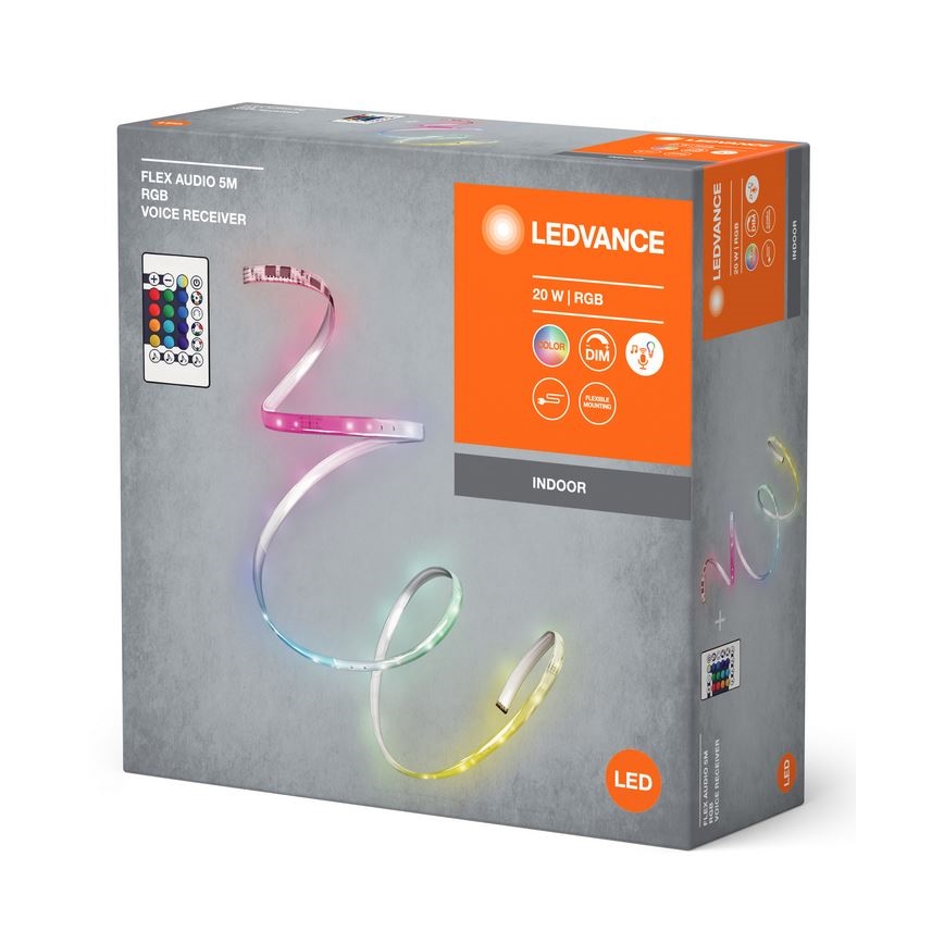 Ledvance - LED RGB Stmívatelný pásek FLEX AUDIO 5m LED/20W/230V + dálkové ovládání