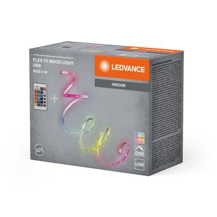 Ledvance - LED RGB Stmívatelný pásek FLEX TV MOOD 1m LED/4W/5V + dálkové ovládání
