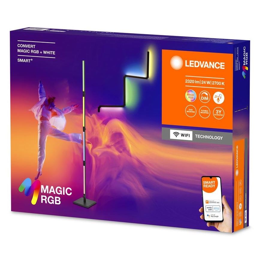 Ledvance - LED RGBW Stmívatelná stojací lampa 2v1 SMART+ MAGIC LED/24W/230V Wi-Fi