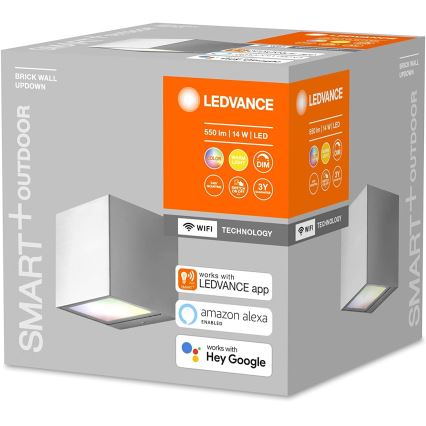 Ledvance - LED RGBW Stmívatelné nástěnné venkovní  svítidlo BRICK LED/14W/230V Wi-Fi IP44