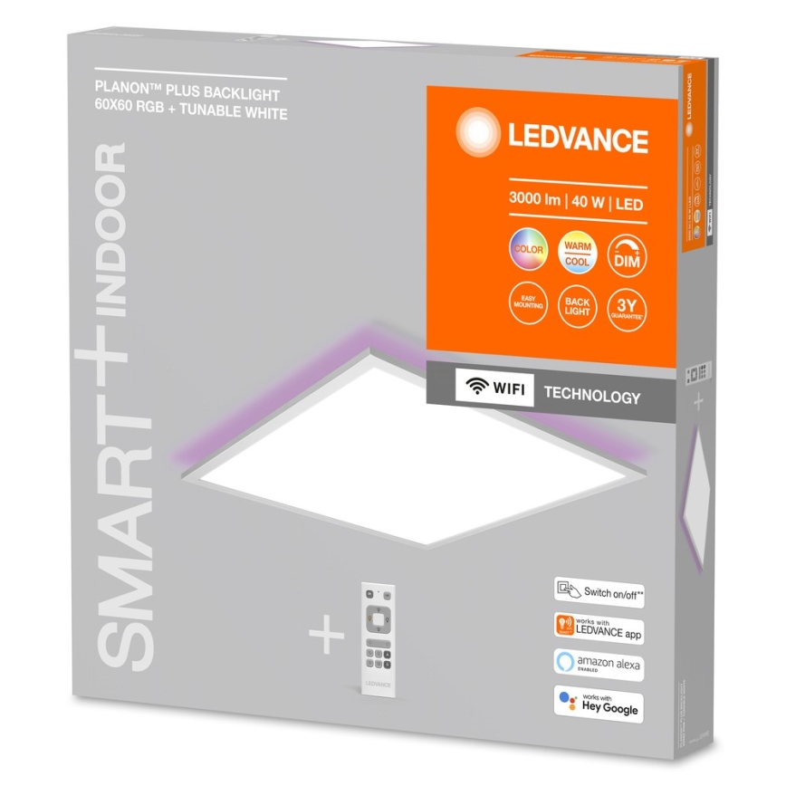Ledvance - LED RGBW Stmívatelný panel SMART+ PLANON LED/40W/230V 3000-6500K Wi-Fi + dálkové ovládání