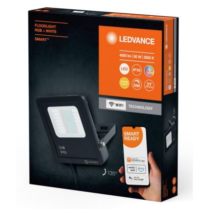 Ledvance - LED RGBW Stmívatelný venkovní reflektor SMART+ FLOODLIGHT LED/50W/230V IP65 Wi-Fi