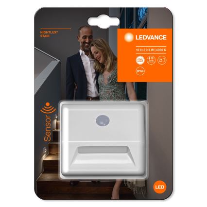 Ledvance - LED Schodišťové svítidlo se senzorem NIGHTLUX LED/0,25W/3xAAA IP54