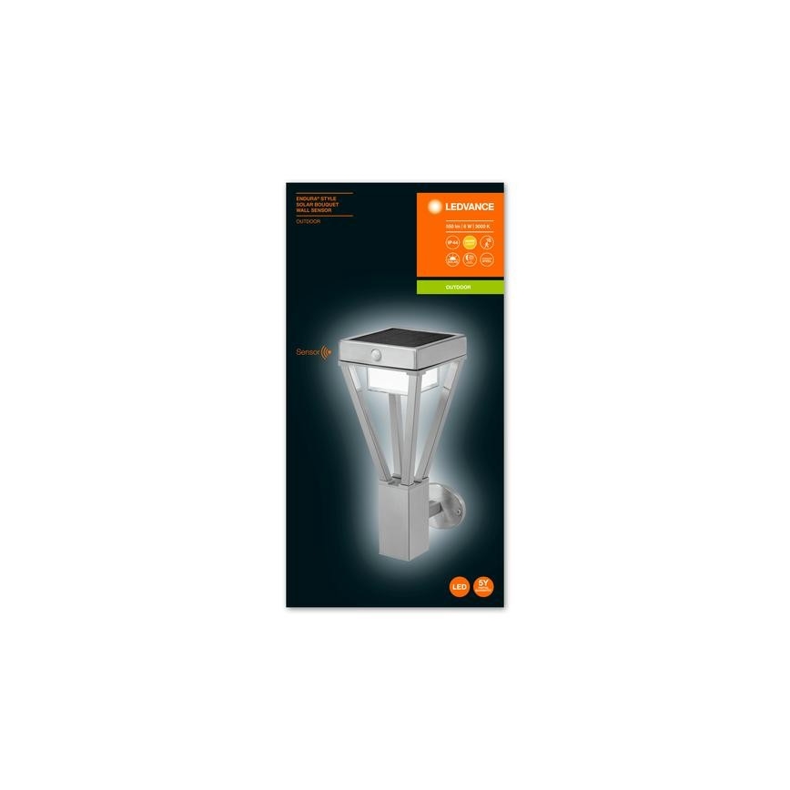 Ledvance - LED Solární nástěnné svítidlo se senzorem BOUQUET LED/6W/3,7V 2200 mAh IP44