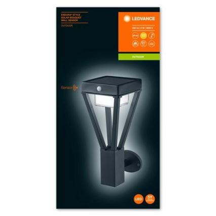 Ledvance - LED Solární nástěnné svítidlo se senzorem BOUQUET LED/6W/3,7V 2200 mAh IP44