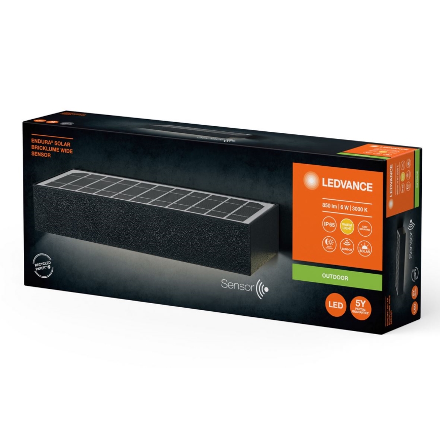 Ledvance - LED Solární nástěnné svítidlo se senzorem ENDURA SOLAR LED/6W/4,2V IP65