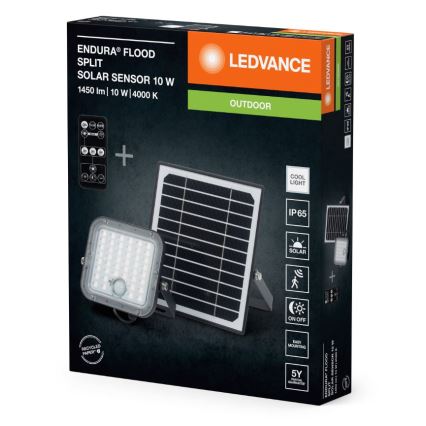 Ledvance - LED Stmívatelný solární reflektor se senzorem FLOOD SPLIT LED/10W/7,4V IP65 + dálkové ovládání
