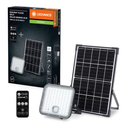 Ledvance - LED Stmívatelný solární reflektor se senzorem FLOOD SPLIT LED/30W/6,4V IP65 + dálkové ovládání