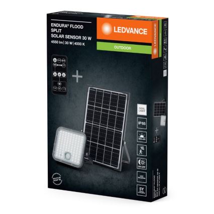 Ledvance - LED Stmívatelný solární reflektor se senzorem FLOOD SPLIT LED/30W/6,4V IP65 + dálkové ovládání