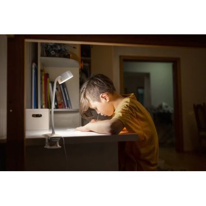 Ledvance - LED Stmívatelná dotyková stolní lampa s klipem CYLINDER LED/4,8W/5V 3000-6500K bílá