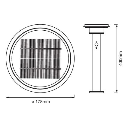 Ledvance - LED Stmívatelná solární lampa se senzorem CIRCLE LED/6W/3,2V IP44