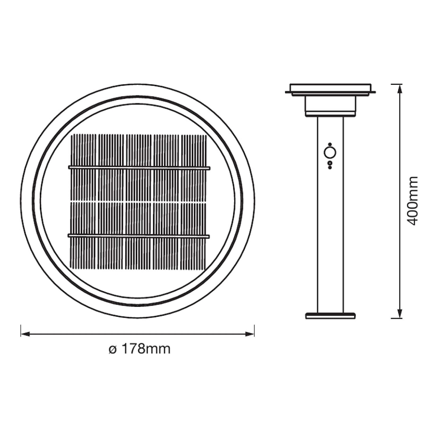 Ledvance - LED Stmívatelná solární lampa se senzorem CIRCLE LED/6W/3,2V 2200 mAh IP44