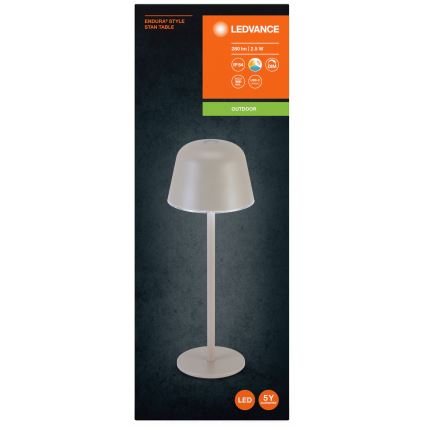 Ledvance - LED Stmívatelná venkovní nabíjecí lampa TABLE LED/2,5W/5V IP54 béžová