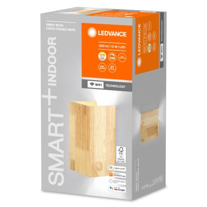 Ledvance - LED Stmívatelné nástěnné svítidlo SMART+ WOOD LED/12W/230V 3000-6500K Wi-Fi