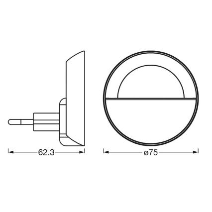 Ledvance - LED Stmívatelné noční světlo LUNETTA LED/0,7W/230V