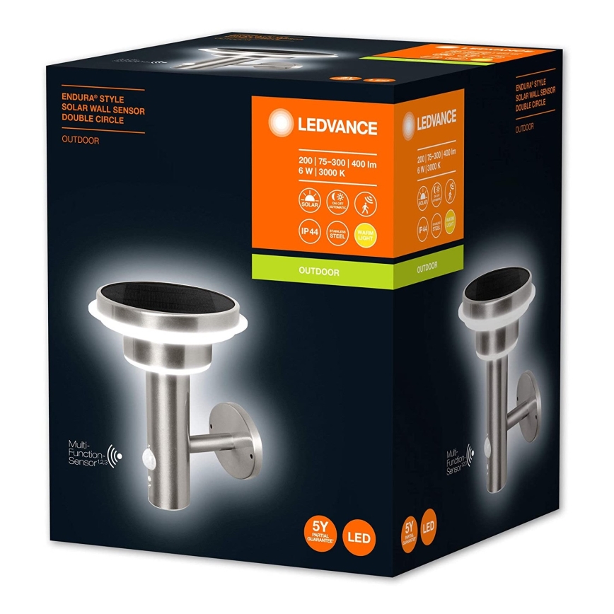 Ledvance - LED Stmívatelné solární svítidlo se senzorem CIRCLE LED/6W/3,2V 2200 mAh IP44