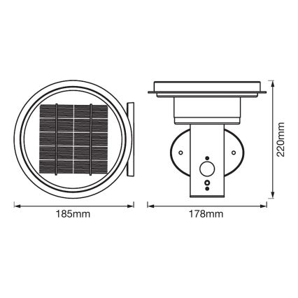 Ledvance - LED Stmívatelné solární svítidlo se senzorem CIRCLE LED/6W/3,2V 2200 mAh IP44