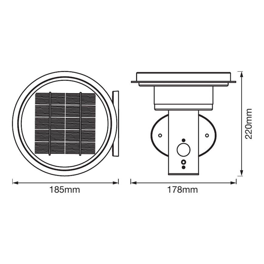 Ledvance - LED Stmívatelné solární svítidlo se senzorem CIRCLE LED/6W/3,2V 2200 mAh IP44