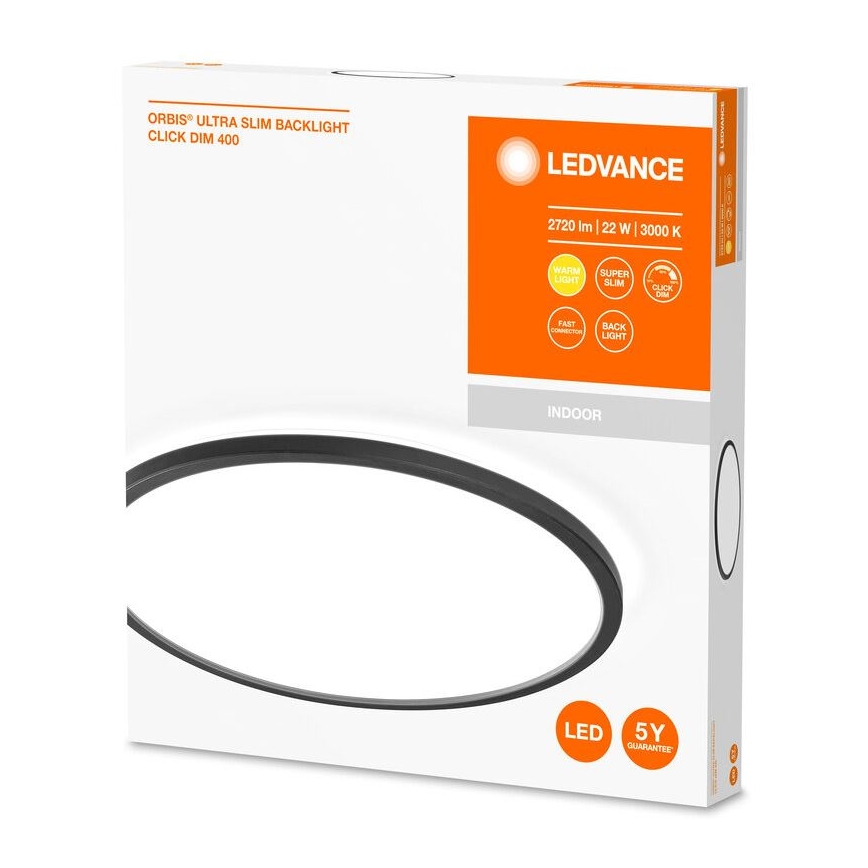 Ledvance - LED Stmívatelné stropní svítidlo ORBIS LED/22W/230V černá