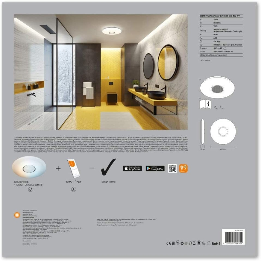Ledvance - LED Stmívatelné svítidlo SMART+ KITE LED/24W/230V 3000K-6500K Wi-Fi