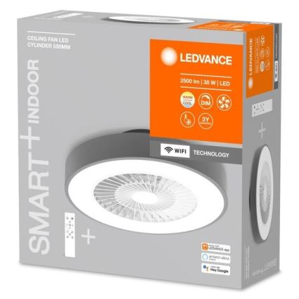 Ledvance - LED Stmívatelné stropní svítidlo s ventilátorem SMART+ LED/38W/230V 3000-6500K Wi-Fi + dálkové ovládání