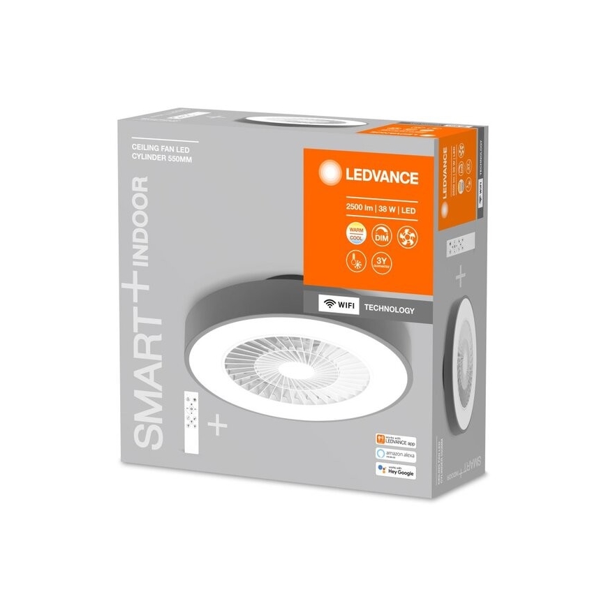 Ledvance - LED Stmívatelné stropní svítidlo s ventilátorem SMART+ LED/38W/230V 3000-6500K Wi-Fi + dálkové ovládání