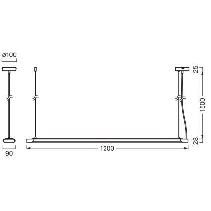 Ledvance - LED Stmívatelné závěsné svítidlo OFFICE LINE LED/40W/230V