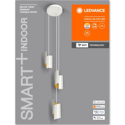 Ledvance - LED Stmívatelný lustr na lanku SMART+ DECOR 3xLED/8W/230V bílá Wi-Fi