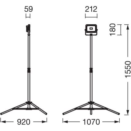 Ledvance - LED Stmívatelný reflektor s držákem WORKLIGHT TRIPOD LED/20W/3,7V IP54