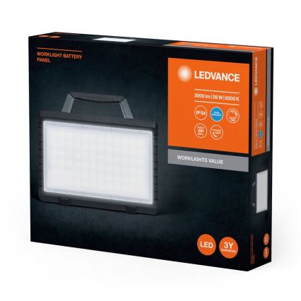 Ledvance - LED Stmívatelný venkovní nabíjecí reflektor WORKLIGHT BATTERY LED/26W/5V 2200 mAh IP54