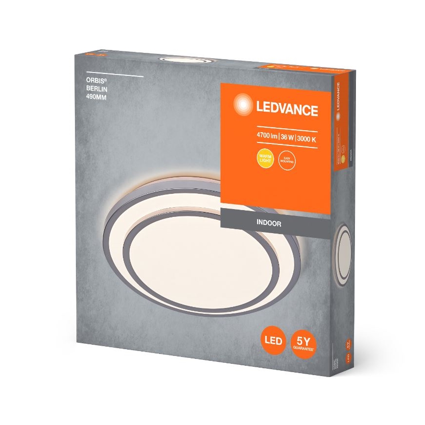Ledvance - LED Stropní svítidlo ORBIS BERLIN LED/36W/230V stříbrná