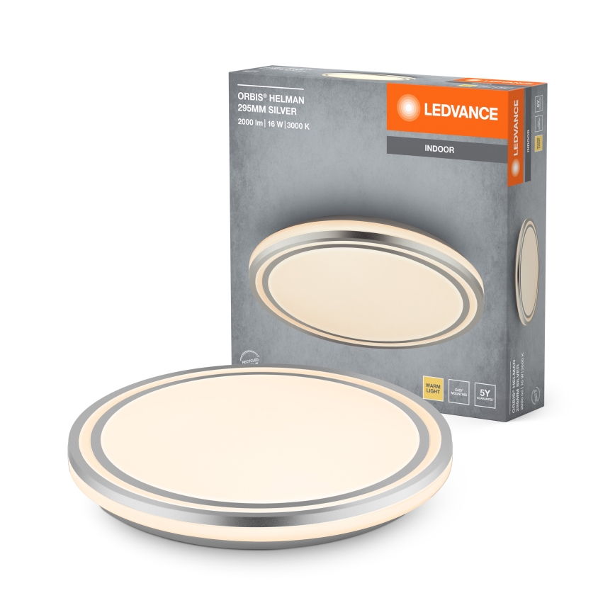 Ledvance - LED Stropní svítidlo ORBIS HELMAN LED/16W/230V pr. 29,5 cm stříbrná