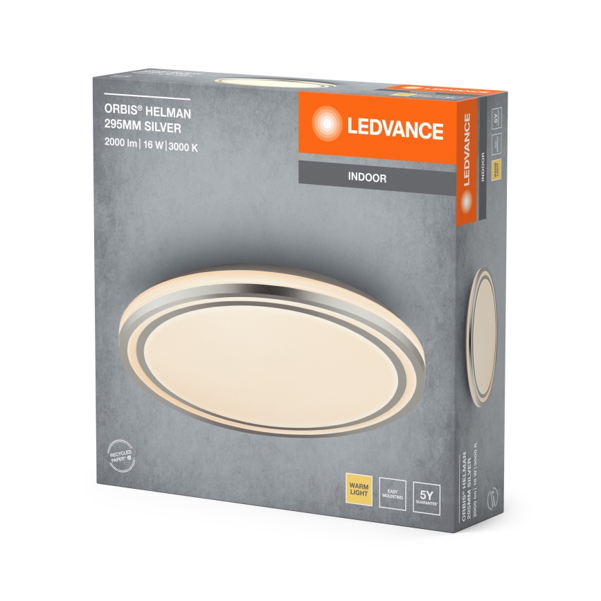 Ledvance - LED Stropní svítidlo ORBIS HELMAN LED/16W/230V pr. 29,5 cm stříbrná