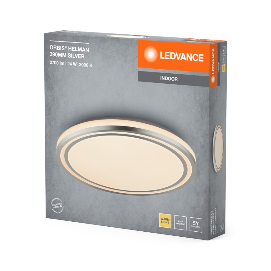 Ledvance - LED Stropní svítidlo ORBIS HELMAN LED/24W/230V pr. 39 cm stříbrná