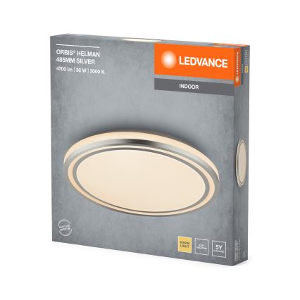 Ledvance - LED Stropní svítidlo ORBIS HELMAN LED/36W/230V pr. 48,5 cm stříbrná