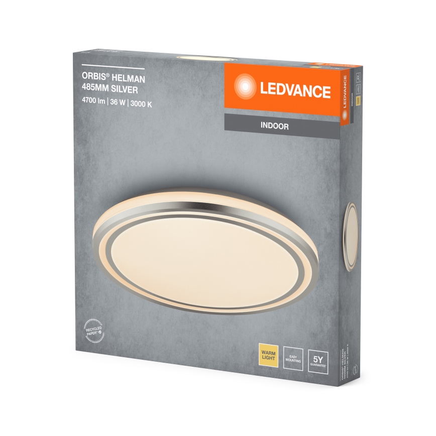 Ledvance - LED Stropní svítidlo ORBIS HELMAN LED/36W/230V pr. 48,5 cm stříbrná